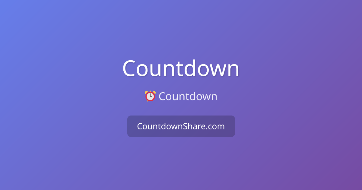 Countdown - Countdown Timer | CountdownShare