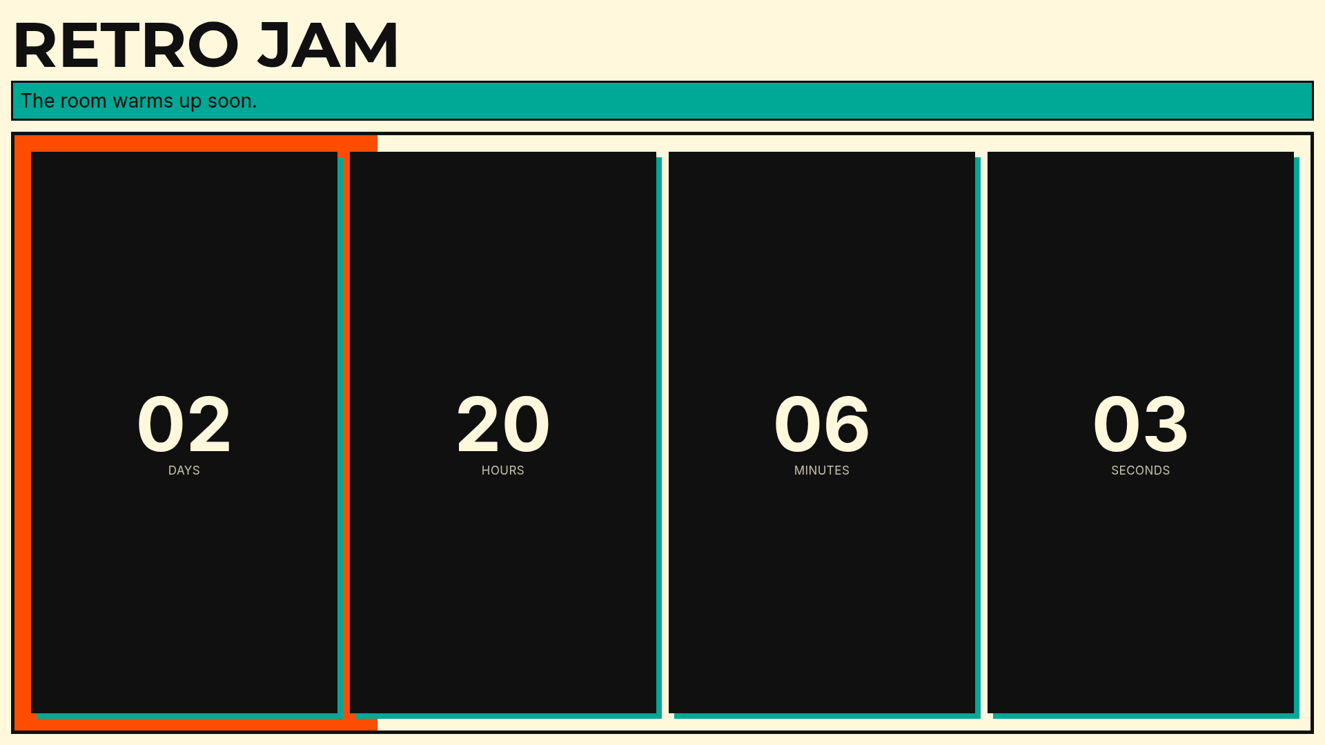 CountdownShare PRO retro jam fullscreen countdown timer template